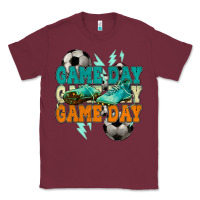 Burgundy Game day lightning bolt soccer Classic Tee - HowdyJamesFarm
