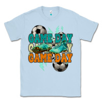 Dusty Blue Game day lightning bolt soccer Classic Tee - HowdyJamesFarm