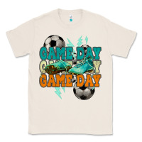 Natural Game day lightning bolt soccer Classic Tee - HowdyJamesFarm