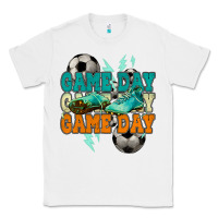 White Game day lightning bolt soccer Classic Tee - HowdyJamesFarm