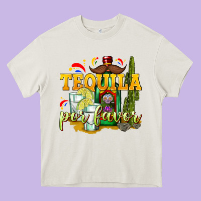 Tequila Por Favor Heavy Core Tee Designed By Texasbilliewilder