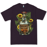 Plum Western whiskey bottle Premium Tee - HowdyJamesFarm