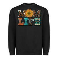 Black western cowhide leopard turquoise  leather aztec sunflower mom Heavyweight Sweatshirt - Artiststas
