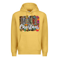 Antique Gold Western Merry Christmas Premium Hoodie - CowhideDigitalArt