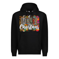 Black Western Merry Christmas Premium Hoodie - CowhideDigitalArt