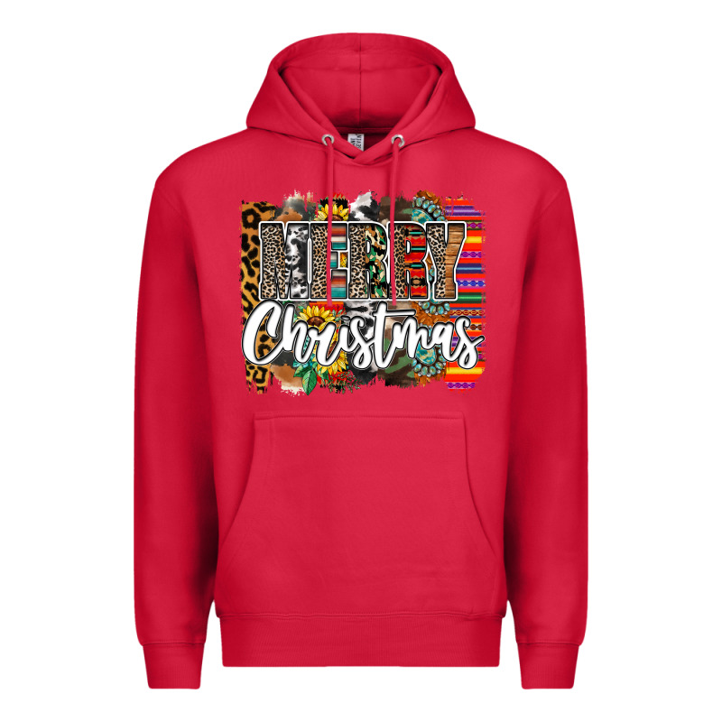 Western Merry Christmas Premium Hoodie by CowhideDigitalArt | Teevron