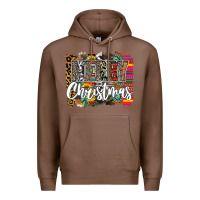 Chestnut Western Merry Christmas Premium Hoodie - CowhideDigitalArt