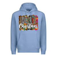 Colony Blue Western Merry Christmas Premium Hoodie - CowhideDigitalArt