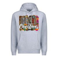 Heather Grey Western Merry Christmas Premium Hoodie - CowhideDigitalArt