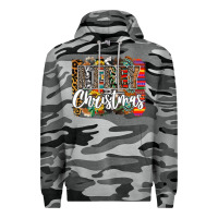 Slate Camo Western Merry Christmas Premium Hoodie - CowhideDigitalArt