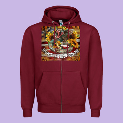 Rattle Snake Don't Tread On Me Tumbler Zipper Hoodie Designed By Barkaloodesign