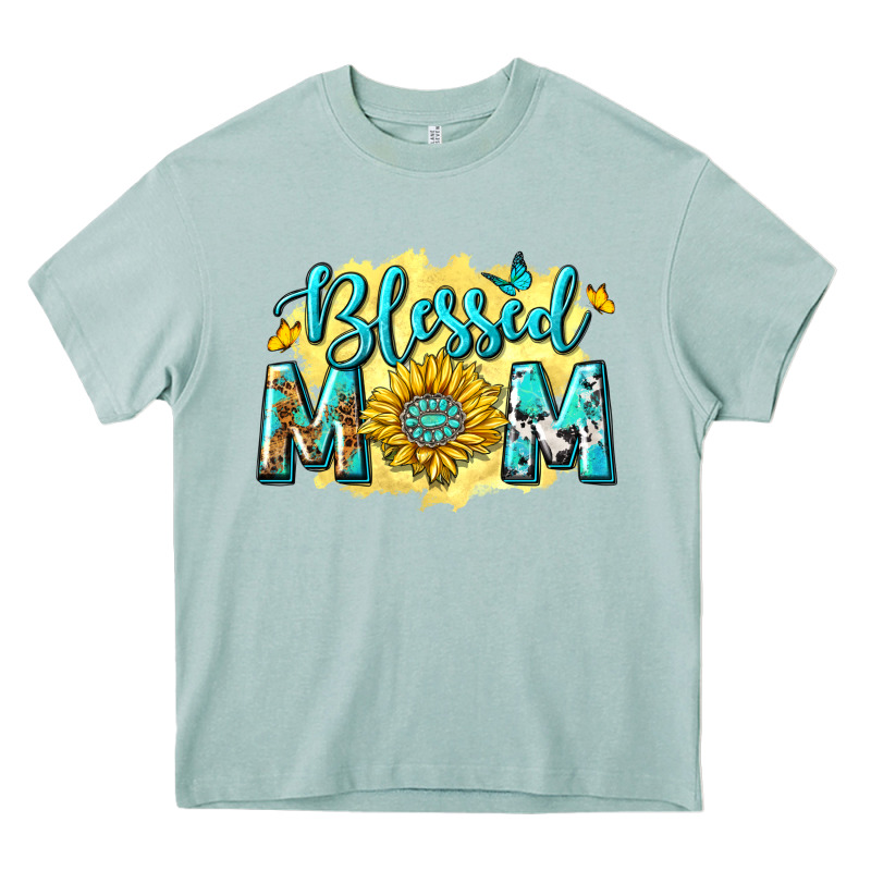 Blessed Mom With Sunflowers Heavy Core Tee by texasbilliewilder | Teevron