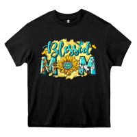Black Blessed Mom with Sunflowers Heavy Core Tee - texasbilliewilder