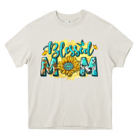 Cream Blessed Mom with Sunflowers Heavy Core Tee - texasbilliewilder