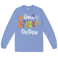 Colony Blue grandpa family halloween matching shirts, one spooky papaw t shirt Long Sleeve Tee - maiPhamDesign