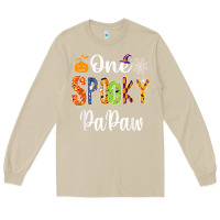 Mushroom grandpa family halloween matching shirts, one spooky papaw t shirt Long Sleeve Tee - maiPhamDesign