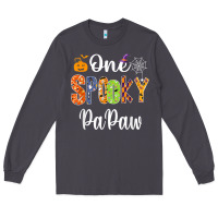 Smoke grandpa family halloween matching shirts, one spooky papaw t shirt Long Sleeve Tee - maiPhamDesign