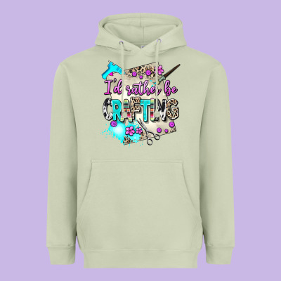 I D Rather Be Crafting Heavyweight Hoodie Designed By Adodesignshop