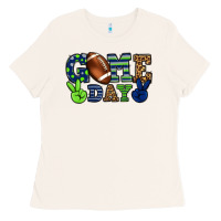 Bone Game day green and blue team color Ladies Tee - HowdyJamesFarm