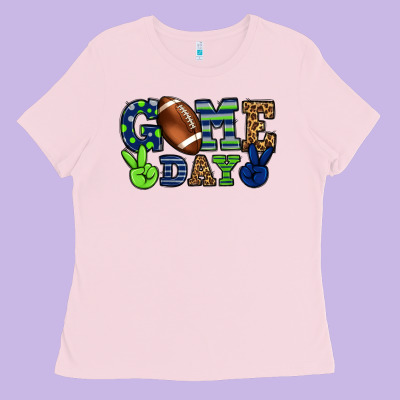 Game Day Green And Blue Team Color Ladies Tee Designed By Howdyjamesfarm