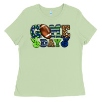 Matcha Game day green and blue team color Ladies Tee - HowdyJamesFarm
