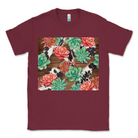 Burgundy succulents and cowhide Classic Tee - TumblerDesignByShophia