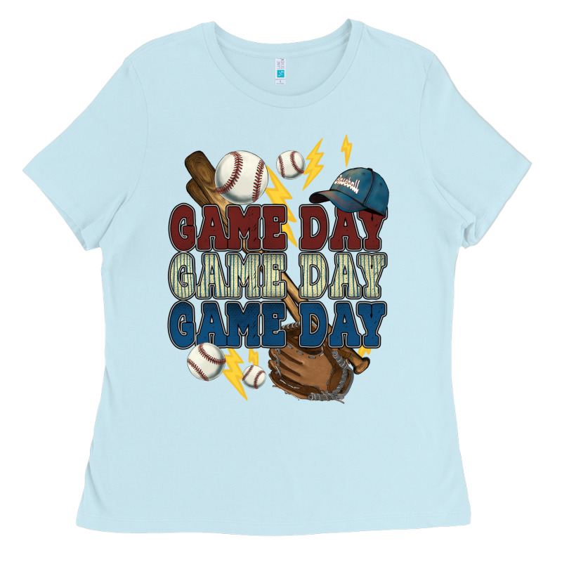 Game Day Lightning Bolt Baseball Ladies Tee by HowdyJamesFarm | Teevron