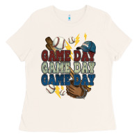 Bone Game Day lightning bolt Baseball Ladies Tee - HowdyJamesFarm