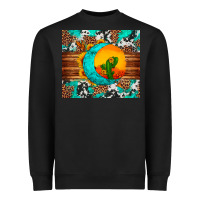 Black sunflower desert cactus turquoise crescent Heavyweight Sweatshirt - Artiststas