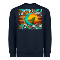 Navy sunflower desert cactus turquoise crescent Heavyweight Sweatshirt - Artiststas