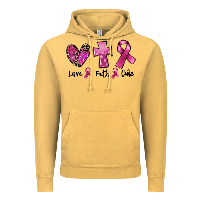 Love Faith Cure Breast Cancer Vintage Hoodie by FaDigitalArtStudio | Teevron