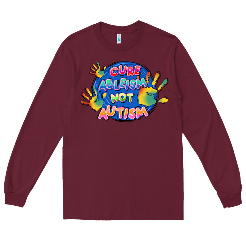 Cure Ableism Not Autism Long Sleeve Tee by FaDigitalArtStudio | Teevron