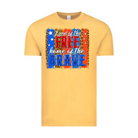 Vintage Mustard land of the free th of july brushstroke Vintage Tee - Jasminsmagicworld