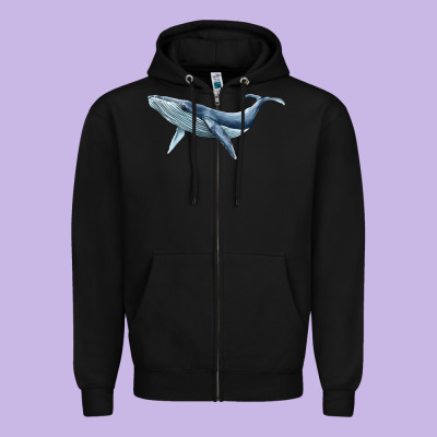 Humpback Whale Zipper Hoodie Designed By Barkaloodesign