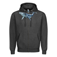 Charcoal Heather humpback whale Zipper Hoodie - BarkalooDesign