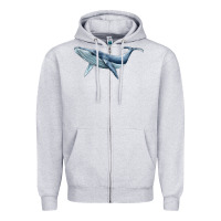 Heather Grey humpback whale Zipper Hoodie - BarkalooDesign