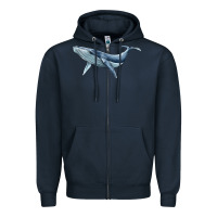 Navy humpback whale Zipper Hoodie - BarkalooDesign