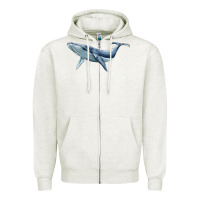 Oatmeal Heather humpback whale Zipper Hoodie - BarkalooDesign