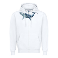 White humpback whale Zipper Hoodie - BarkalooDesign