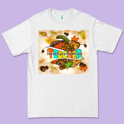 Fall Teacher Pumpkin Premium Tee Designed By Tumblerdesignbyshophia