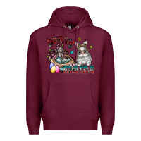 Burgundy Bunny mama Premium Hoodie - CowhideDigitalArt