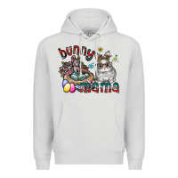 Dove Grey Bunny mama Premium Hoodie - CowhideDigitalArt