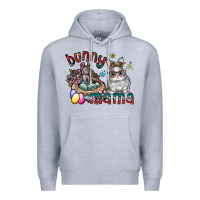 Heather Grey Bunny mama Premium Hoodie - CowhideDigitalArt