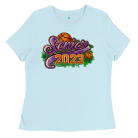 Baby Blue Senior 2023 basketball Ladies Tee - HowdyJamesFarm