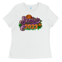 White Senior 2023 basketball Ladies Tee - HowdyJamesFarm