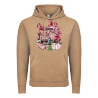 Vintage Coffee Breast Cancer truck with pumpkins Vintage Hoodie - FaDigitalArtStudio