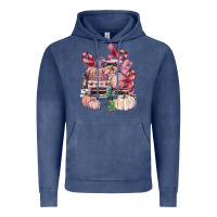 Vintage Denim Breast Cancer truck with pumpkins Vintage Hoodie - FaDigitalArtStudio