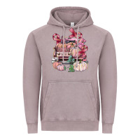 Vintage Zinc Breast Cancer truck with pumpkins Vintage Hoodie - FaDigitalArtStudio