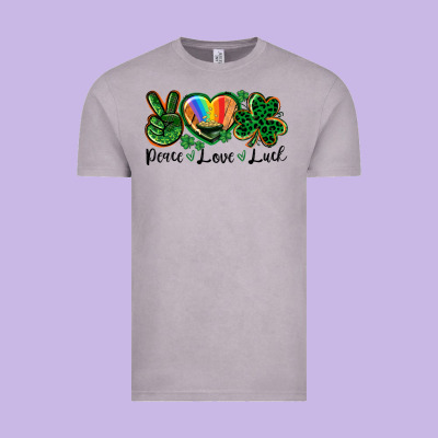 Peace Love St. Patrick's Day Vintage Tee Designed By Cowgirlartshop