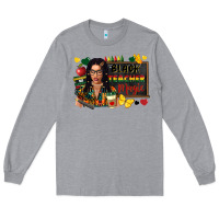Heather Grey Juneteenth black teacher magic Long Sleeve Tee - FaDigitalArtStudio